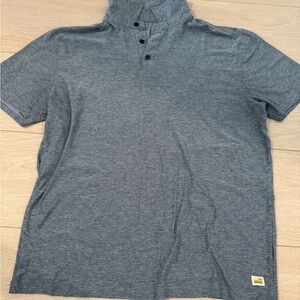 Vuori Heather Grey Polo Shirt Soft Cotton Blend